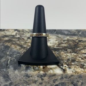 Men’s 4mm stainless steel wood effect w gold strip